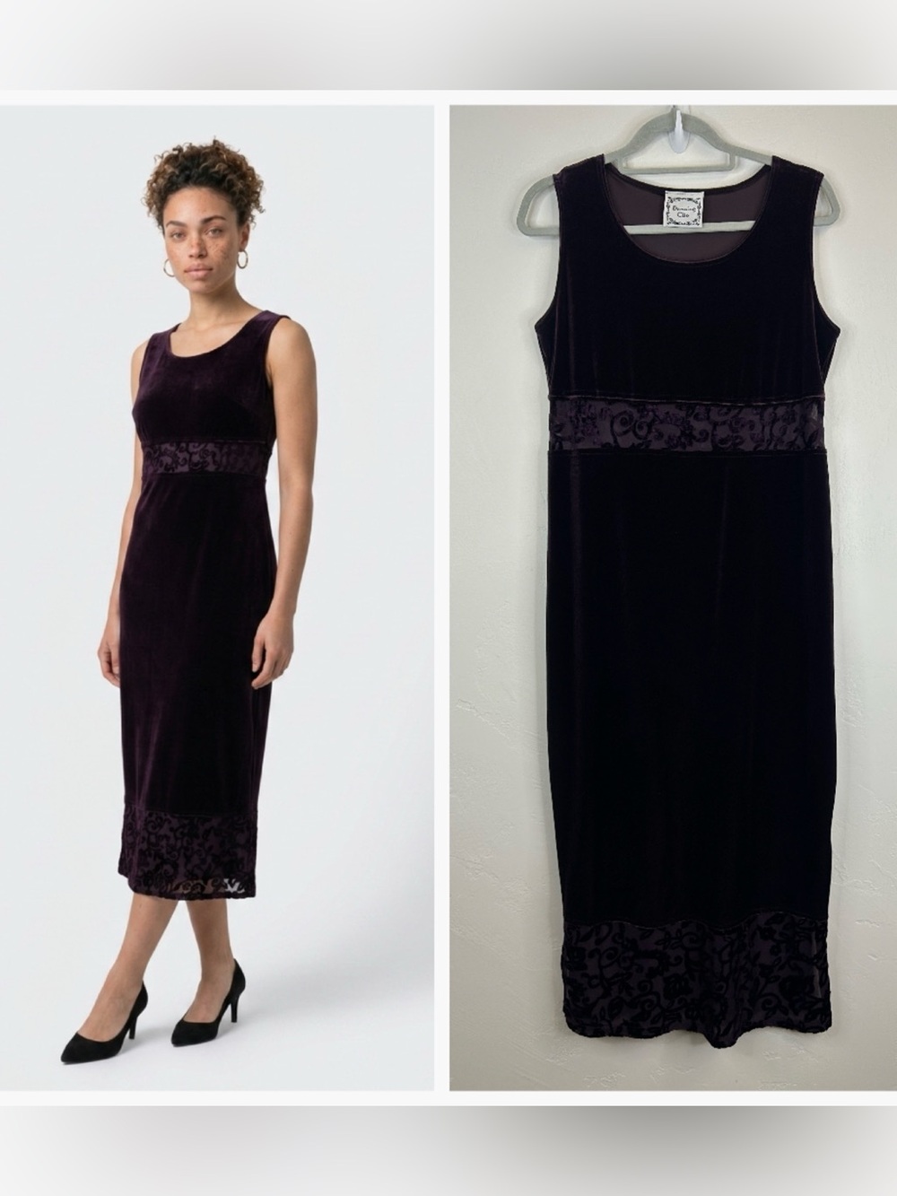Velvet Romantic Maxi Dress Size S/M Sheer Burnout Vintage 90s Whimsigoth Wedding